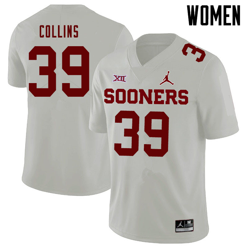 Jordan Brand Women #39 Doug Collins Oklahoma Sooners College Football Jerseys Sale-White - Click Image to Close